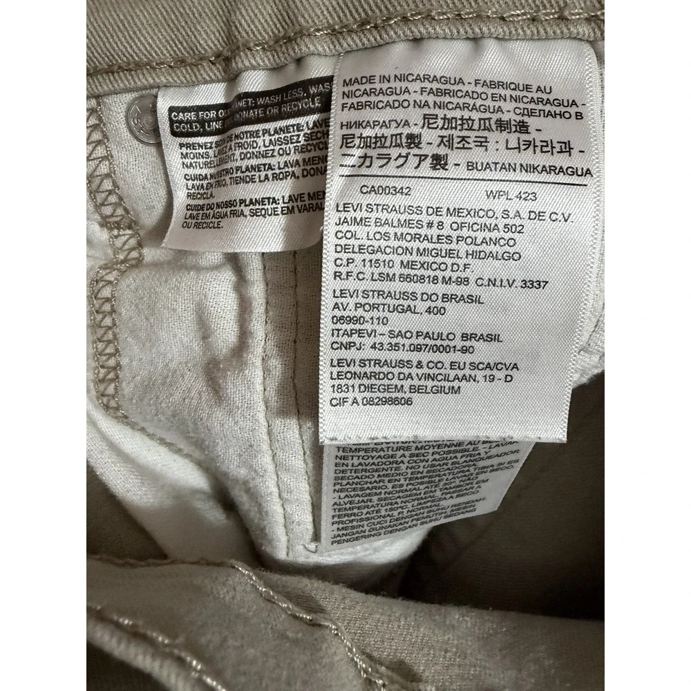 Levi's 511 Khaki Tan Jeans 30x32 Cotton Men's Pants
